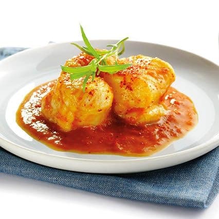Filetto di rana pescatrice al profumo di pomodoro