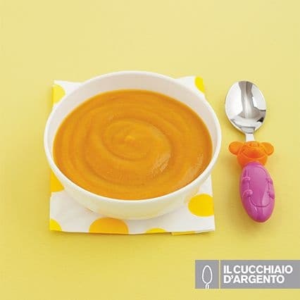 Pappa di zucca, carote e agnello