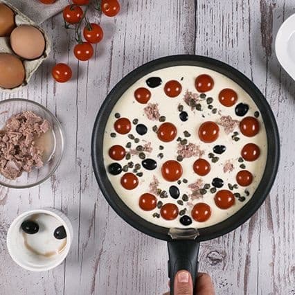 Clafoutis di tonno e pomodorini