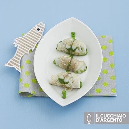 Rotolini di sogliola al pesto di spinaci, mandorle e maggiorana