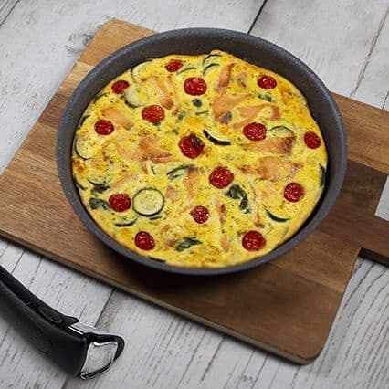 Frittata di verdure e salmone al forno