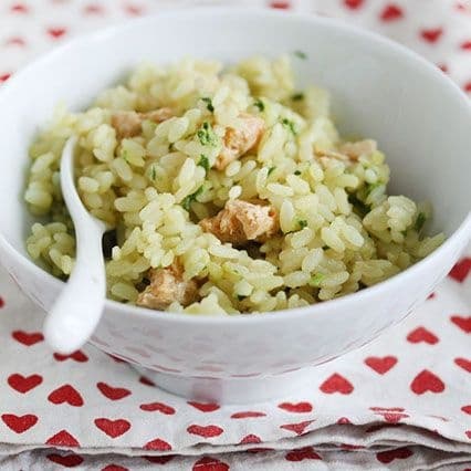 Riso integrale con broccoletti e salsiccia
