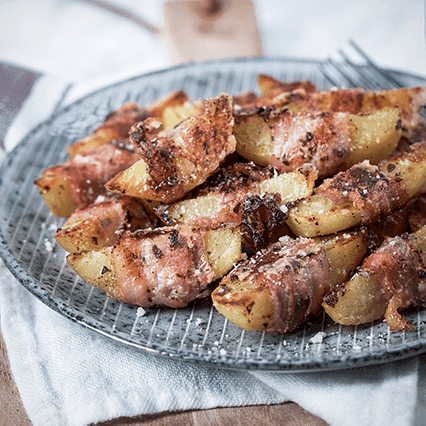 Patate con pancetta e parmigiano