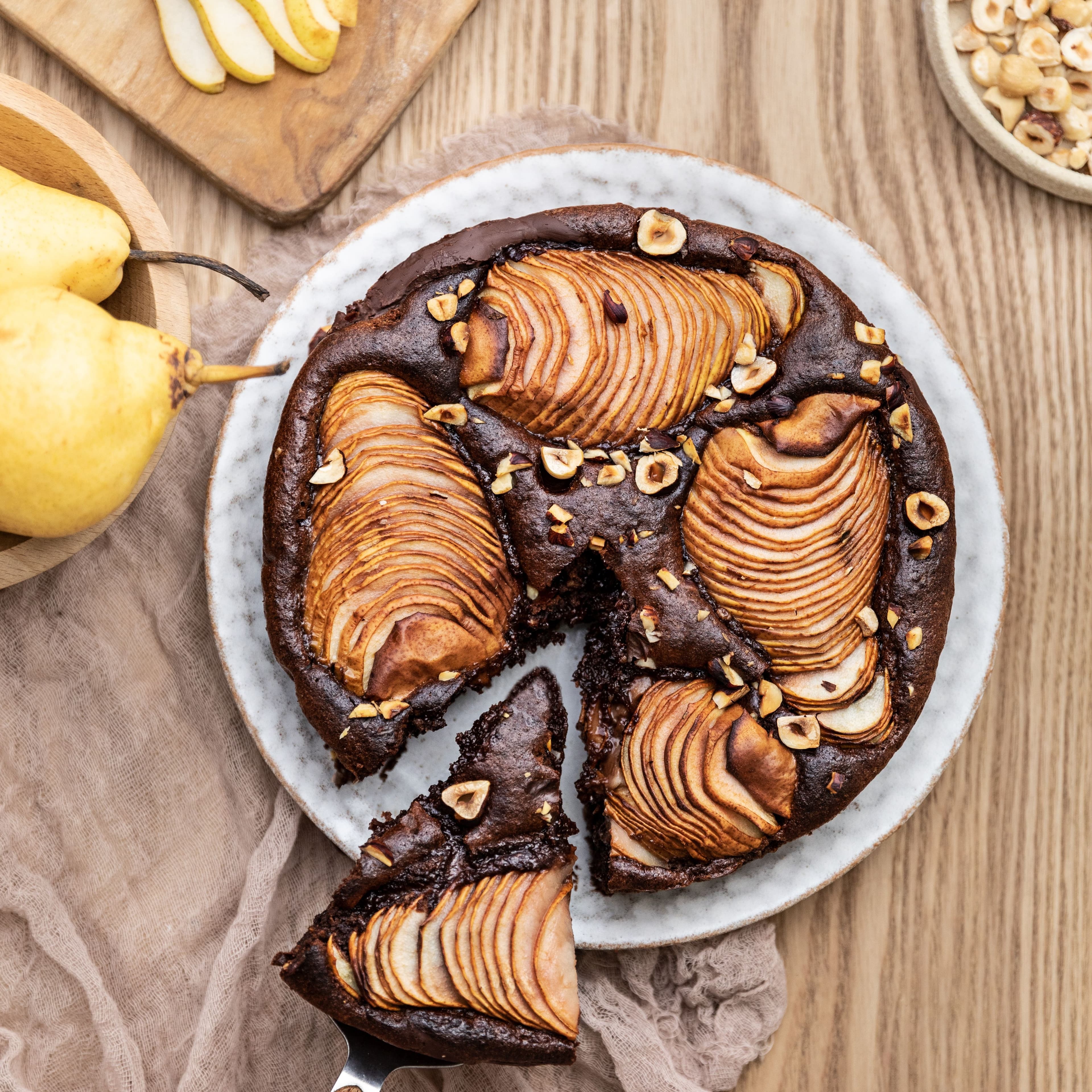 Torta al cioccolato con pere senza glutine