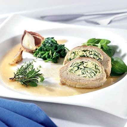 Punta di vitello farcita con ricotta e spinaci