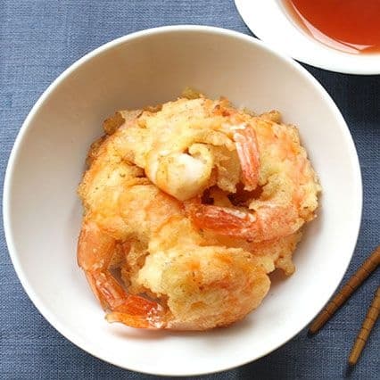 Tempura di gamberi in salsa agrodolce