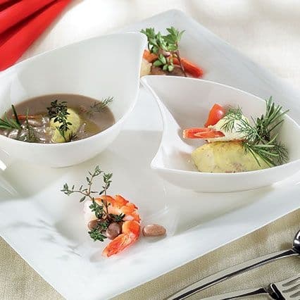 Passata di fagioli borlotti con polpettine di rombo e gamberi